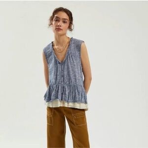 Anthropologie Pilcro Chrissy Babydoll Tank Top Medium